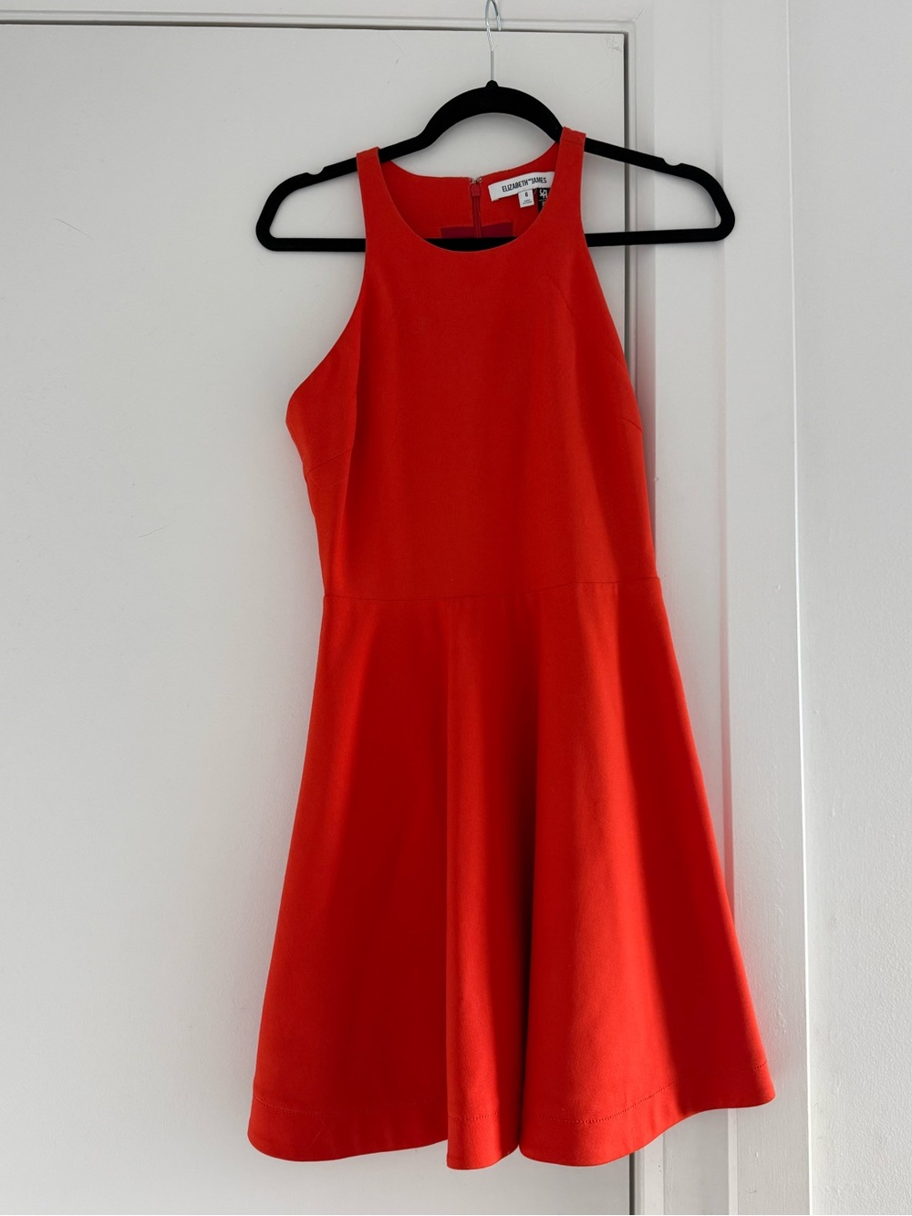 Elizabeth and James Bright Orange-Red Sleeveless Dress